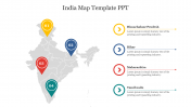 Four Noded India Map Template PPT Presentation Slide