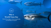 World Tuna Day PowerPoint Template With Blue Theme