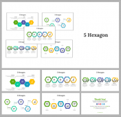 Awesome 5 Hexagon PowerPoint And Google Slides Templates
