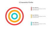 Multicolored 3 Concentric Circles PowerPoint Presentation