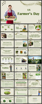 Customizable US Farmers Day PowerPoint Template Slide
