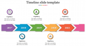 Editable Timeline PowerPoint Template with Five Icons