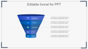 Amazing Editable Funnel For PPT Template with Five Nodes