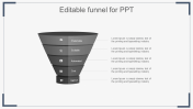 Astounding Editable Funnel For PPT Template with Five Nodes