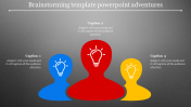 Three Node Brainstorming Template PowerPoint Presentation