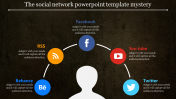 Semi Circle social network PowerPoint template	