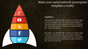 Social Network PowerPoint Template - Rocket Model Slide