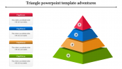 Amazing Triangle Diagram Template In Multicolor Slide