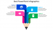 Pencil shaped best powerpoint infographics 