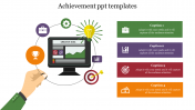 Achievement PPT Template and Google Slides With Four Node
