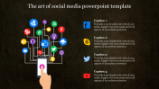 social media powerpoint template with connected icons