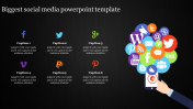 social media powerpoint template with phone