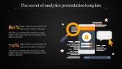 analytics presentation template  with magnifying glass