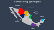 Mexican Map PowerPoint PPT template With Six Nodes