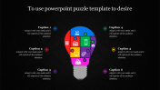 Mesmerizing PowerPoint puzzle template bulb model slides