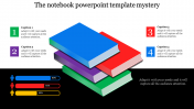 Effective notebook PowerPoint theme slide With Four books