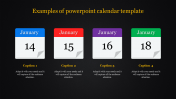 Creative Calendar Black Background PPT PowerPoint Template