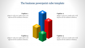 Stunning PowerPoint Cube Template Design With Four Node