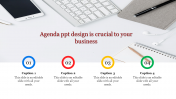 Best Agenda PPT Design Slide Template With Four Node
