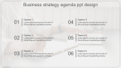 Attractive Agenda PPT Design Template With Six Node