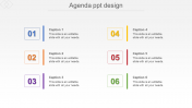 Multicolor Agenda PPT Design Slide Template-Six Node