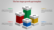 Growth PPT Template With 3D Bars For Presentation