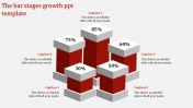 Attractive Growth PPT Template In Red Color Slide Design