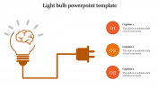 Effective Light Bulb PowerPoint Template With Three Nodes