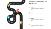 Amazing Product Roadmap Template PowerPoint-Four Node