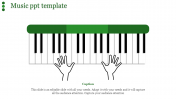 Our Predesigned Music PPT Template Slide-Green Color