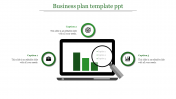 Get Business Plan Template PPT Slide Design-Green Color