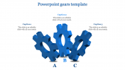 Amazing PowerPoint Gears Template In Blue Color Slide