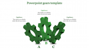Incredible PowerPoint Gears Template In Green Color Slide