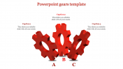Best PowerPoint Gears Template With Three Nodes Slide