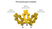 Elegant PowerPoint Gears Template In Yellow Color Slide
