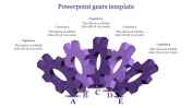 Awesome PowerPoint Gears Template With Purple Color Slide