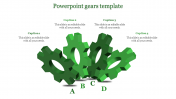 Best PowerPoint Gears Template In Green Color Slide