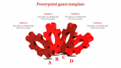 Stunning PowerPoint Gears Template In Red Color Slide