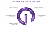  education powerpoint presentation - purple arrows