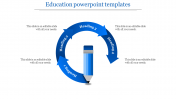 education powerpoint presentation - four arrows blue