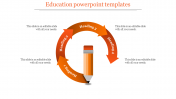 education powerpoint presentation - four arrows yellow
