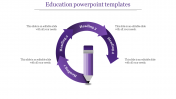 education powerpoint presentation - four arrows purple