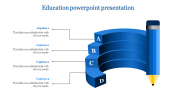 Get Education PowerPoint Presentation With Blue Theme