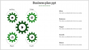 Astounding Business Plan Template PowerPoint on Five Nodes