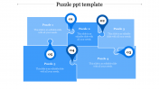 Simple Puzzle PPT Template Slide Designs In Blue Color