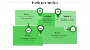 Our Predesigned Puzzle PPT Template In Green Color
