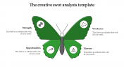 Simple SWOT Analysis Template With Butterfly Model Slide