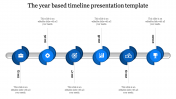Simple Timeline Presentation Templates Design-Green Color