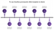 Stunning PowerPoint Timeline Ideas Template-Purple Color