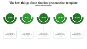 Effective Timeline Presentation Template In Green Color